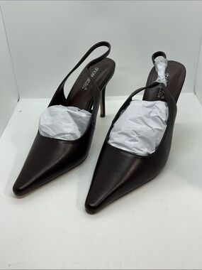 Sexy Brown Slingback High Heel Pumps. Size 12